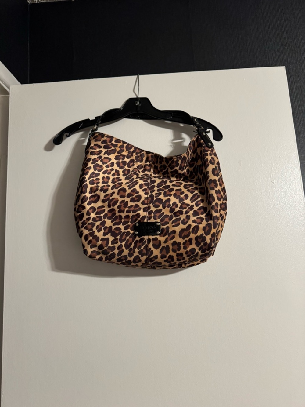 Kate Spade Leopard Print Hobo Shoulder Bag - Black Trim - Picture 3 of 6
